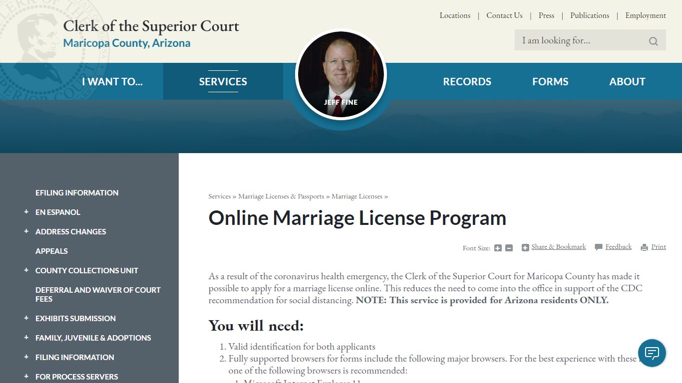 Online Marriage License Program | Maricopa County Clerk of Superior Court